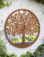 Digital Illustration of the Rustic Steel Mirrored Wall Art With Oak Tree from an Angled Perspective Mounted on a Wall Digital Illustration of the Rustic Steel Mirrored Wall Art With Oak Tree from an Angled Perspective Mounted on a Wall