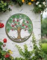 Digital Illustration of the Scarlet Bounty Silhouette Garden Wall Art Mounted at the edge of a White Garden Wall Digital Illustration of the Scarlet Bounty Silhouette Garden Wall Art Mounted at the edge of a White Garden Wall
