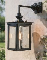 Digital Illustration of the Square Design Wall Light Mounted on a Sunny Cream Garden Wall