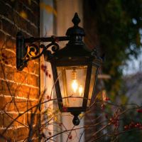 Digital Illustration of the Standard Victorian Top-Fix Wall Lantern in Use at Night