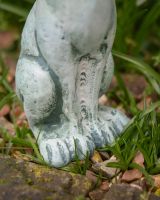 Digital illustration of Verdant Watchers Pair of Sitting Rabbit Garden Sculpture Cast Aluminium close up of base