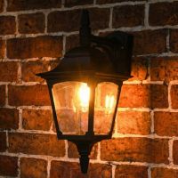 Digital representation of "Tattershall" Top Down Traditional Black Wall Light lit up at night Digital representation of "Tattershall" Top Down Traditional Black Wall Light lit up at night