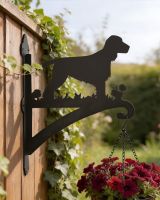 Digital Illustration of the Cocker Spaniel Iron Hanging Basket Bracket Mounted on a Fence Digital Illustration of the Cocker Spaniel Iron Hanging Basket Bracket Mounted on a Fence
