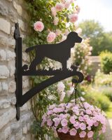 Digital Illustration of the Cocker Spaniel Iron Hanging Basket Bracket Mounted on a Stone Wall Digital Illustration of the Cocker Spaniel Iron Hanging Basket Bracket Mounted on a Stone Wall