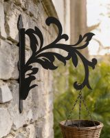 Digital Illustration of the Victorian Leaf Hanging Basket Bracket Mounted on a Brick Wall Digital Illustration of the Victorian Leaf Hanging Basket Bracket Mounted on a Brick Wall