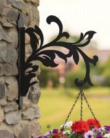 Digital Illustration of the Victorian Leaf Hanging Basket Bracket Mounted on Garden Wall Digital Illustration of the Victorian Leaf Hanging Basket Bracket Mounted on Garden Wall