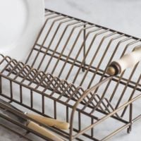 Antique Brass Dish Drying Rack Close Up