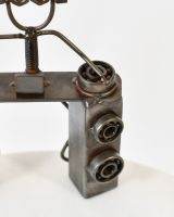 Close up of intricate detail on scrap metal art sculpture