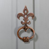 “Emile Auvergne” Antique Copper Fleur De Lys Door Knocker
