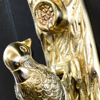 Polished Brass Woodpecker Door Knocker