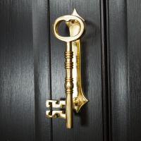 Polished Brass Key Door Knocker