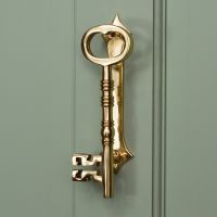 Polished Brass Key Door Knocker
