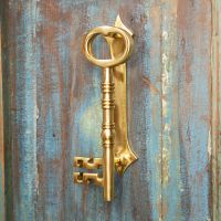 Polished Brass Key Door Knocker