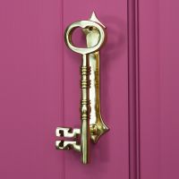 Polished Brass Key Door Knocker