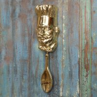 Polished Brass Chef Door Knocker 