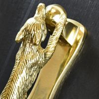 detailed image of Polished Brass Running Fox Door knocker detailed image of Polished Brass Running Fox Door knocker