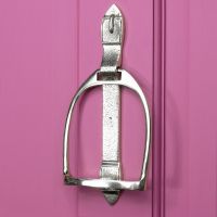 Equestrian Door Knocker on Pink Door Equestrian Door Knocker on Pink Door