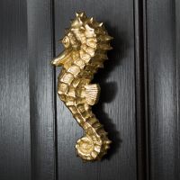 Polished Brass Seahorse Door Knocker