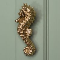 Polished Brass Seahorse Door Knocker