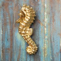 Polished Brass Seahorse Door Knocker