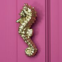 Polished Brass Seahorse Door Knocker