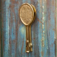 Polished Brass Tennis Racquet Door Knocker Polished Brass Tennis Racquet Door Knocker