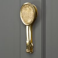 Polished Brass Tennis Racquet Door Knocker Polished Brass Tennis Racquet Door Knocker