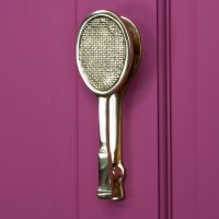 Polished Brass Tennis Racquet Door Knocker Polished Brass Tennis Racquet Door Knocker