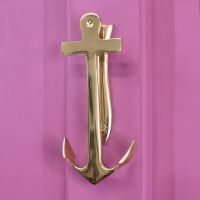 Brass Anchore door Knocker on Pink Door
