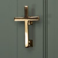 Polished Brass Cross Door Knocker