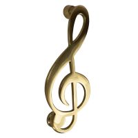 Treble Clef Door Knocker in Polished Brass