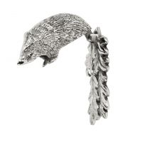 hedgehog door knocker with oak leaf striker Plate