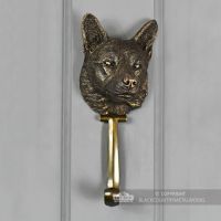 Corgi Dog Door Knocker in Situ