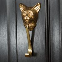 Polished Brass Cat Head Door Knocker Polished Brass Cat Head Door Knocker