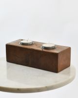 Reclaimed Wood Double Tealight Holder