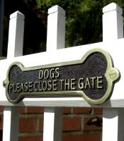 Dogs Please Close The Gate Brass Sign