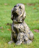 Brushed Gold Spaniel Dog garden Sculpture