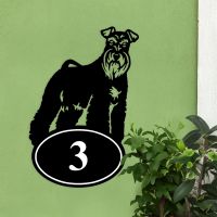 Miniature Schnauzer Iron House Number Sign