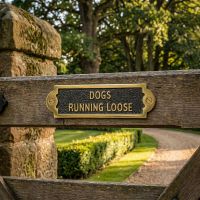 Dogs Running loose - Gate sign Digital Illustration