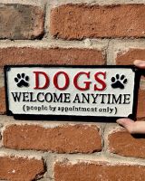 Cast Iron "Dogs Welcome" Sign