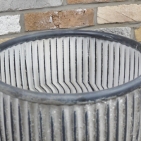 Close-up of the Top of the Vintage Metal Dolly Tub Set