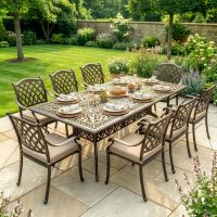 8-Seater Garden Dining Set Digital Illustration With a dressed table 8-Seater Garden Dining Set Digital Illustration With a dressed table