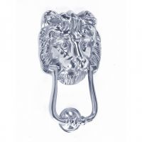 "Mayfair Lion" Bright Chrome Door knocker