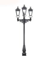 Small Triple headed Dorchester lamp post with black lanterns Small Triple headed Dorchester lamp post with black lanterns