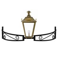 Antique Brass Dorchester Lantern On a Bow Bracket