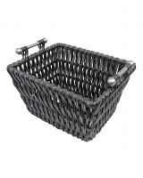 Wicker Log Basket with Chrome Handles in a Dove Grey Wicker Log Basket with Chrome Handles in a Dove Grey