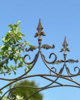 Close up of intricate detail on garden arch
