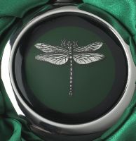 Close-up of the Dragonfly Design on the Whiskey Flask