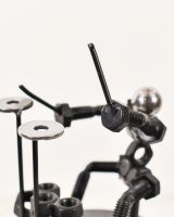 Close up of recycled metal art sculpture