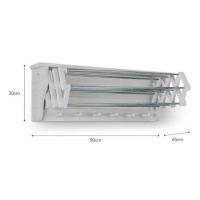 Off-White Extendable Wall Mounted Clothes Drying Rack Measurements